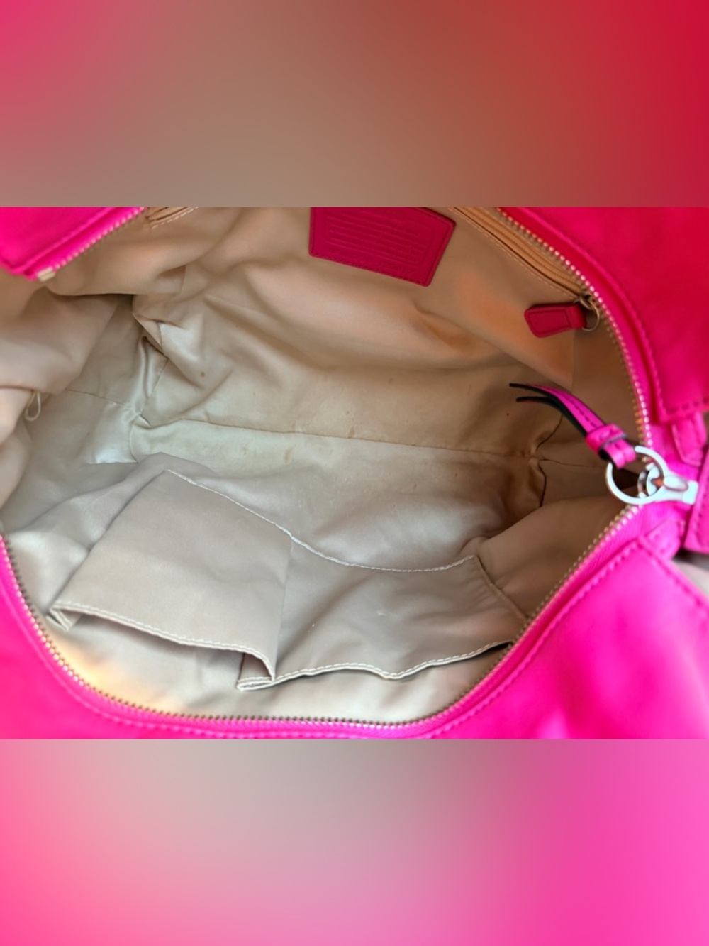 Coach Alexandra Hot Pink Leather Tote Shoulder Bag. - Picture 11 of 14